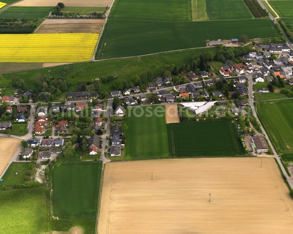 Grafschaft from the bird's eye view: The village of Esche in Grafschaft in the state of Rheinland-Pfalz. The village is located on the road K35