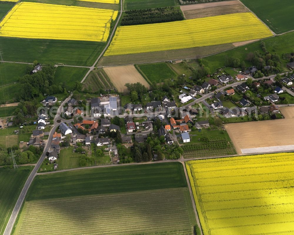 Aerial image Grafschaft - The village of Esche in Grafschaft in the state of Rheinland-Pfalz. The village is located on the road K35