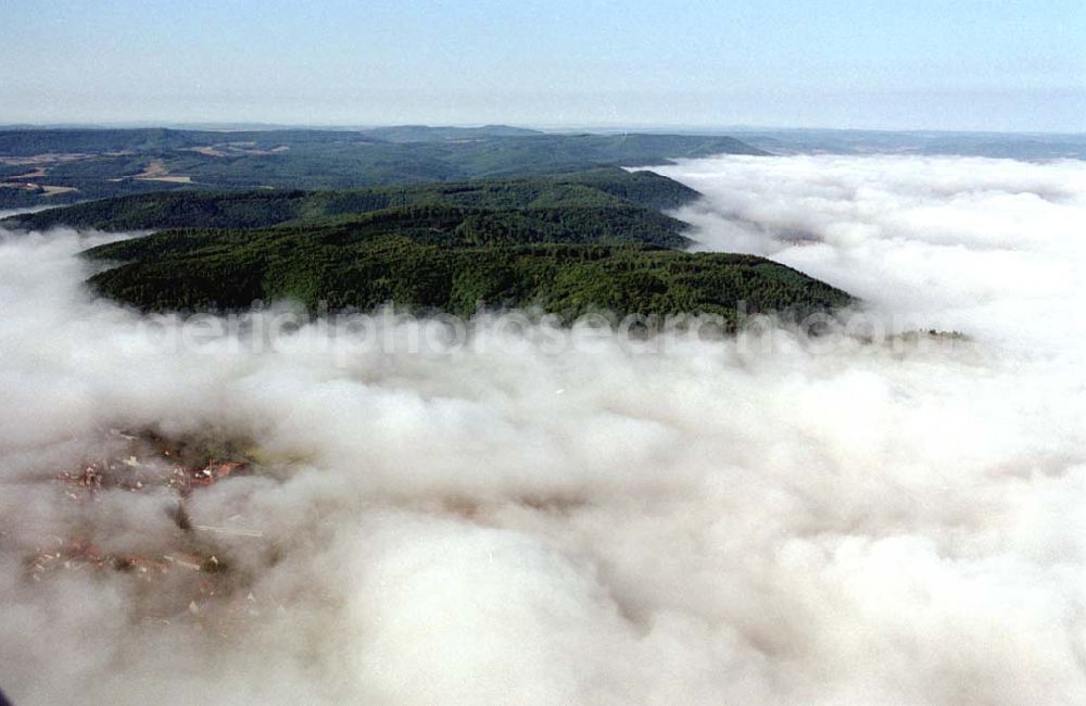 Aerial photograph Eschwege / Hessen - Eschwege / Hessen Blick auf Frühnebel bei Eschwege / Hessen 03.09.03