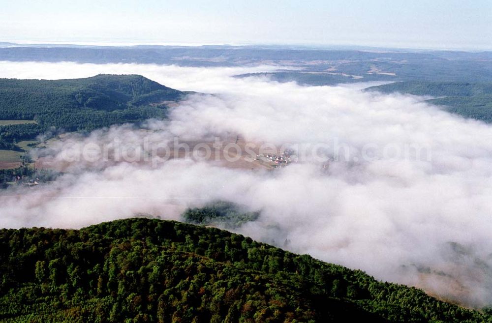 Eschwege / Hessen from above - Eschwege / Hessen Blick auf Frühnebel bei Eschwege / Hessen 03.09.03