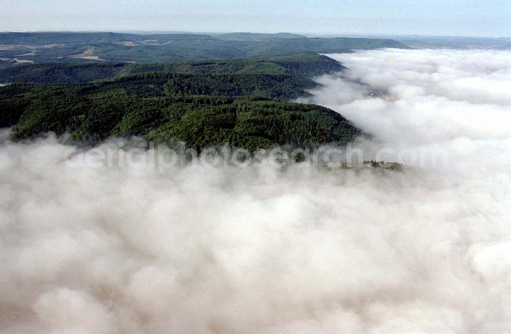 Eschwege / Hessen from the bird's eye view: Eschwege / Hessen Blick auf Frühnebel bei Eschwege / Hessen 03.09.03