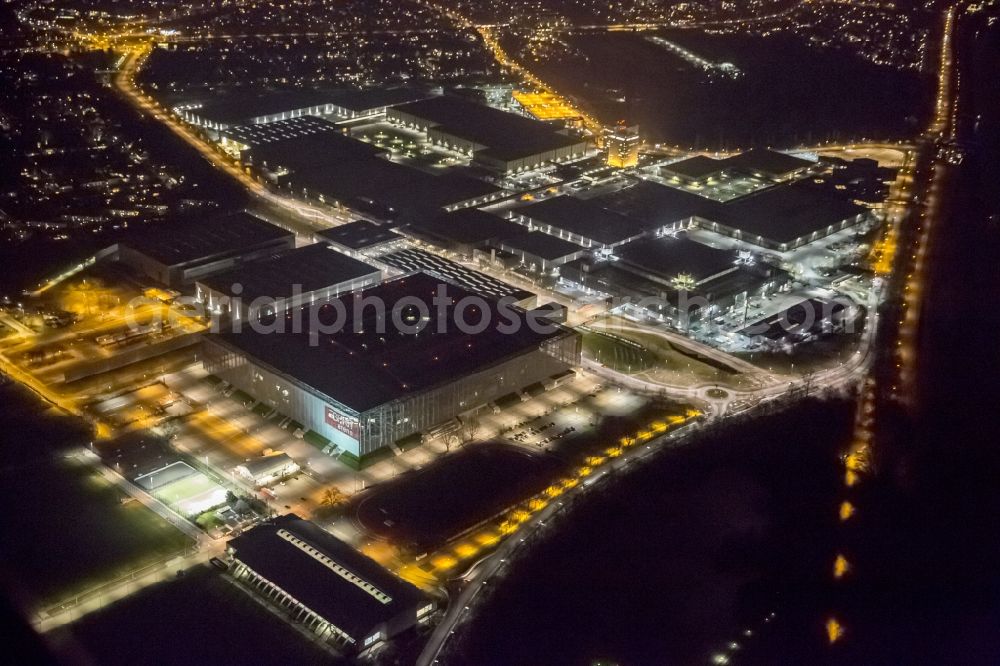 Aerial image Duesseldorf - View of the ESPRIT arena (until June 2009 LTU Arena) in Dusseldorf. The multi-purpose arena was built at the site of the old Rhine Stadium and opened in 2005. The stadium has a capacity of 54 600 seats