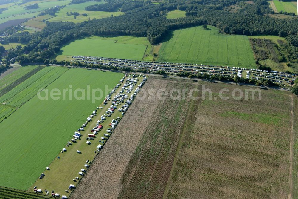 Aerial image Buxtehude - The Estering parking areas in Buxtehude in the state of Lower Saxony, Germany