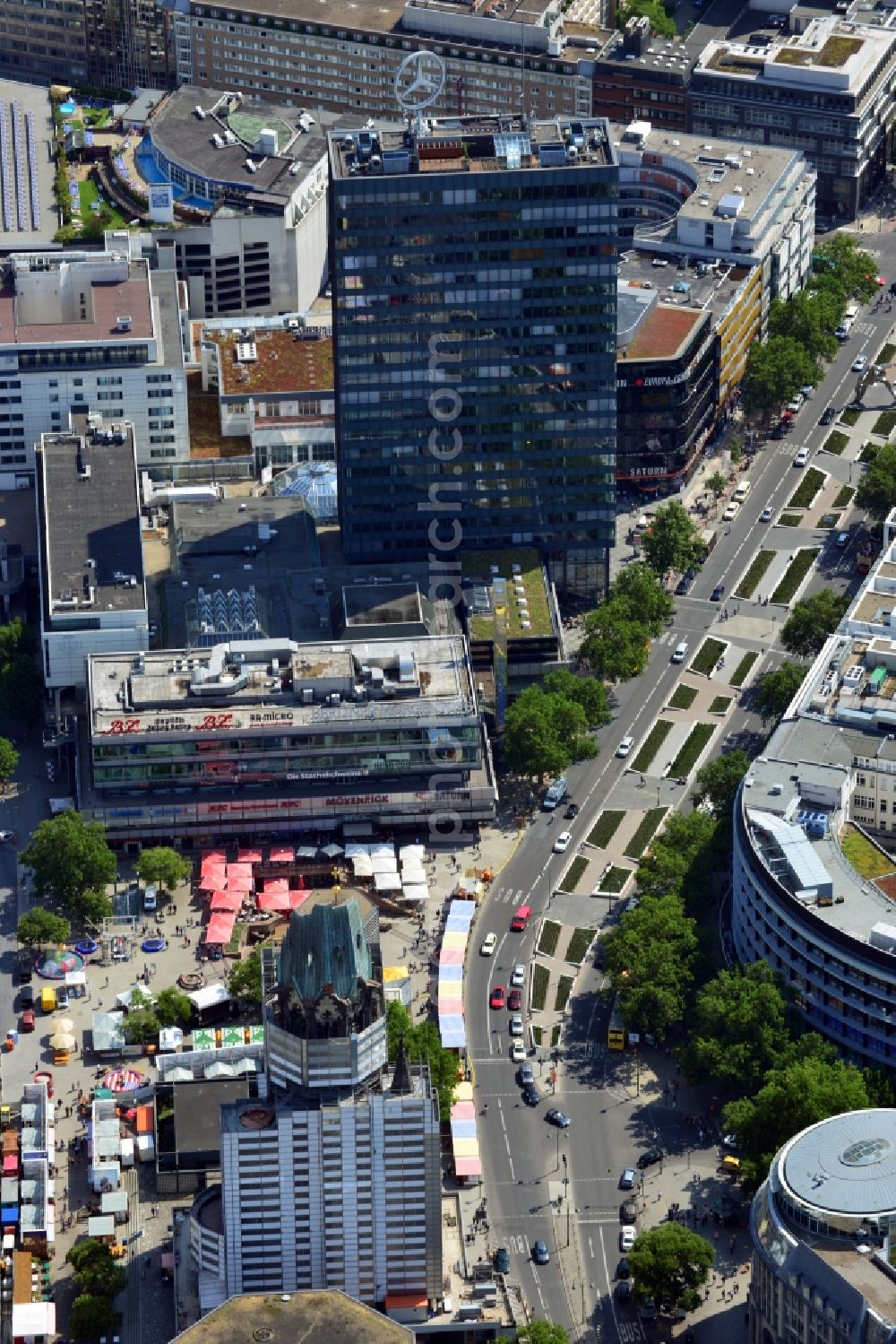 Aerial image Berlin OT Charlottenburg - View of the Europa-Center in the district of Charlottenburg in Berlin