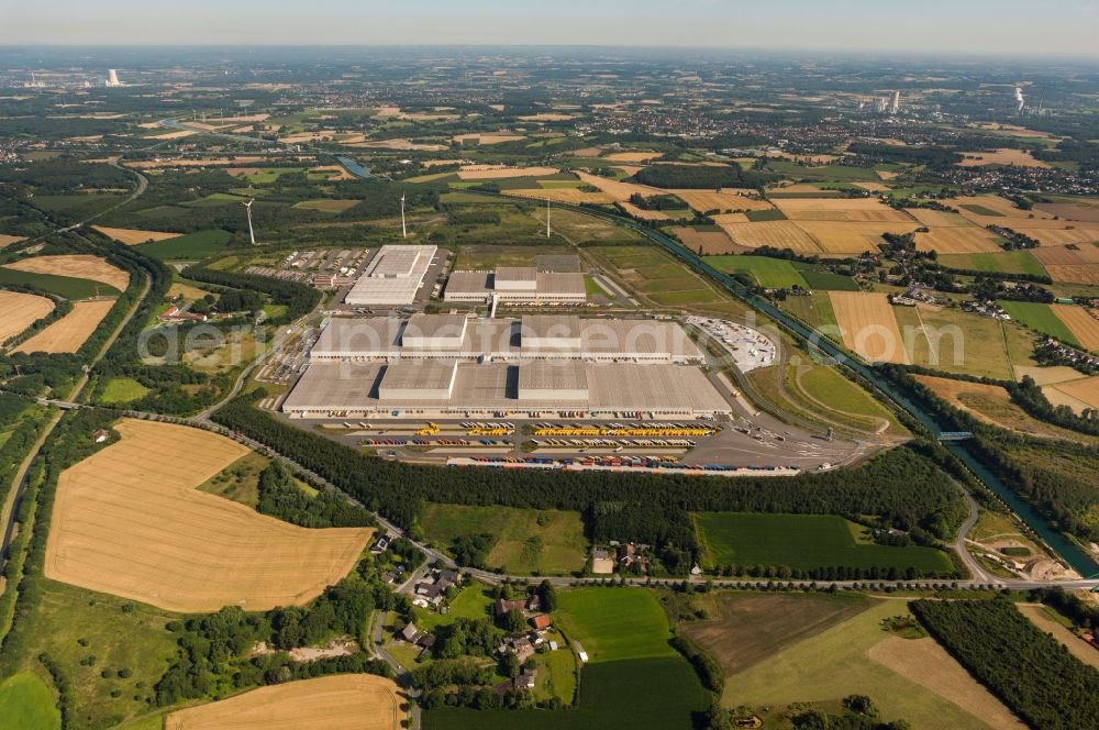 Aerial image Dortmund - Fish eye look at the distribution centre of IKEA, which was built on a former heap