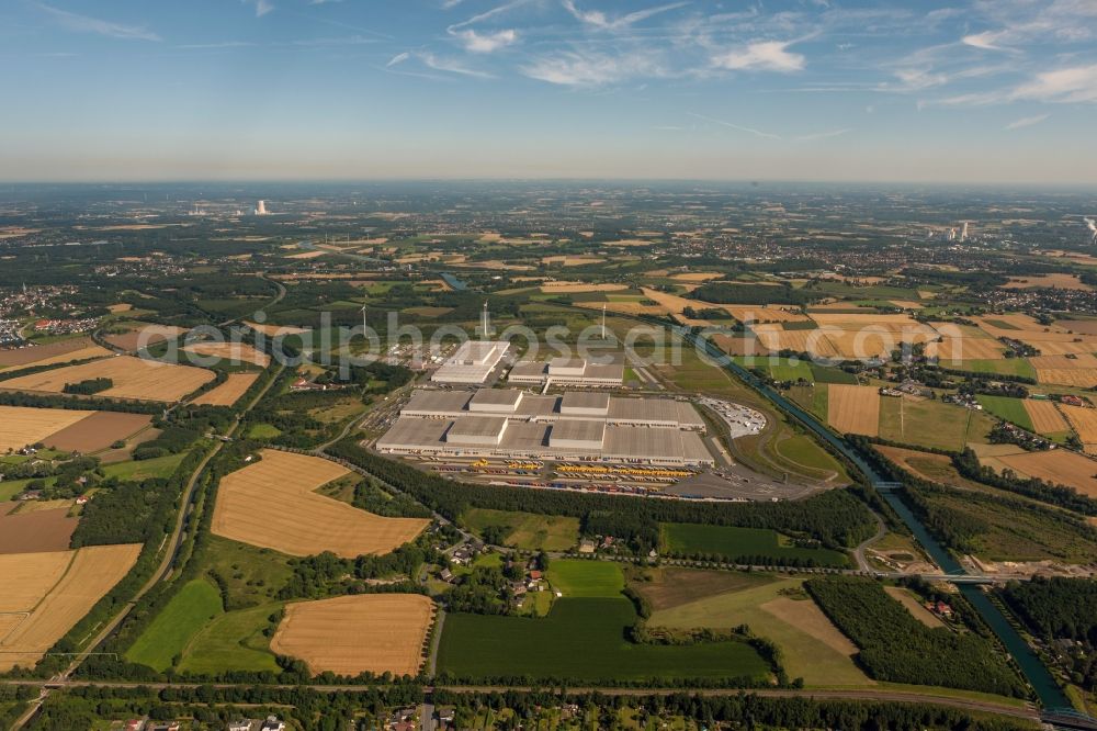 Aerial photograph Dortmund - Fish eye look at the distribution centre of IKEA, which was built on a former heap