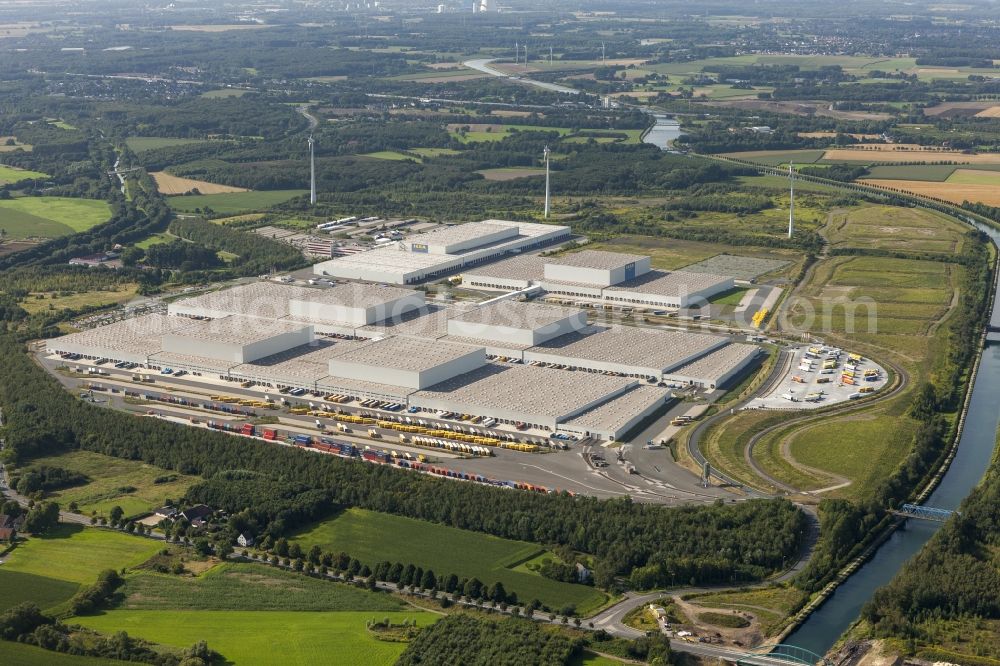 Aerial photograph Dortmund - Fish eye look at the distribution centre of IKEA, which was built on a former heap