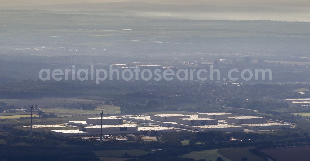 Aerial image Dortmund - Fish eye look at the distribution centre of IKEA, which was built on a former heap