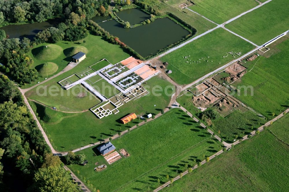 Gersheim from above - 10/03/2010 Gersheim view of the European Cultural Park Bliesbruck-clean home in the state of Saarland