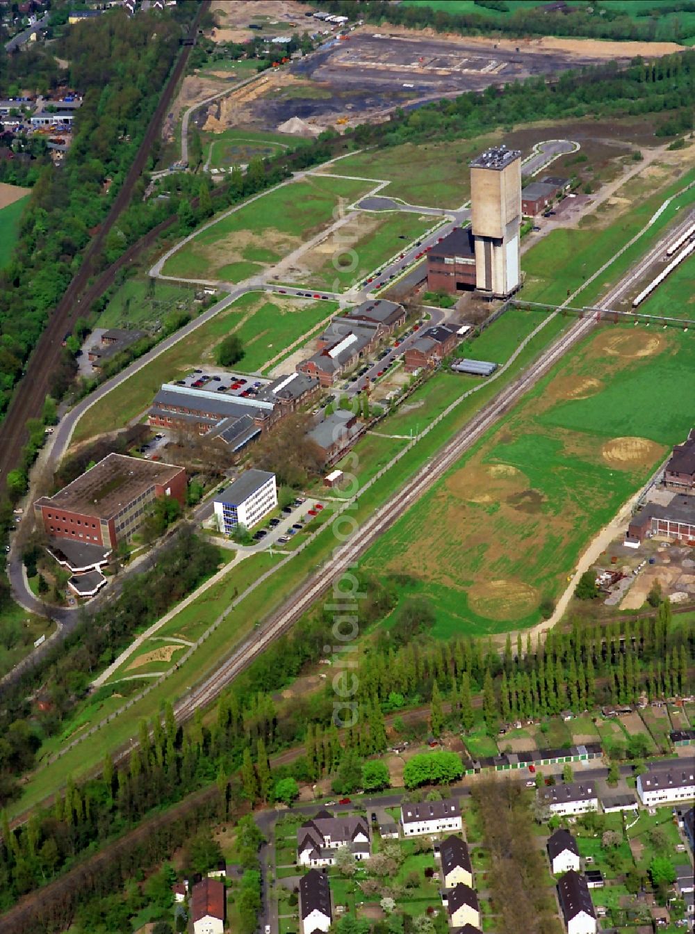 Moers from above - Eurotec technology park on the site of the former mine Rheinpreussen in Moers in North Rhine-Westphalia