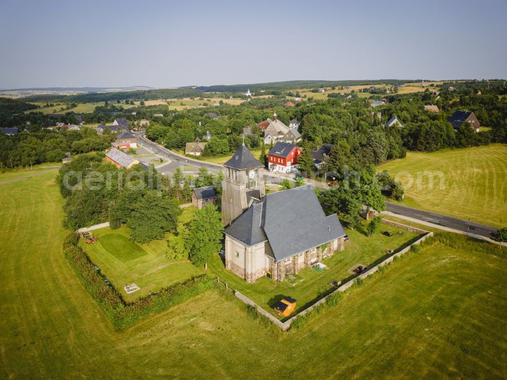 Altenberg from above - Ev.-Luth. Exulantenkirche Zinnwald-Georgenfeld in Altenberg in the state of Saxony, Germany