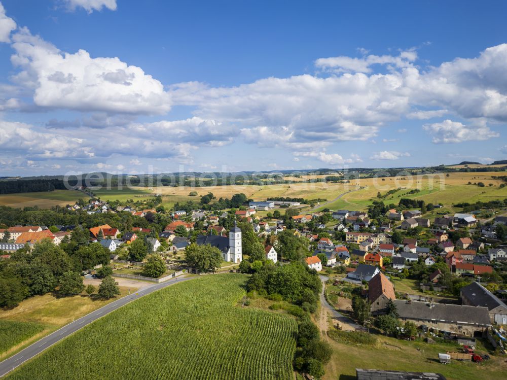 Aerial photograph Glashütte - Ev.-Luth Church Reinhardtsgrimma in Glashuette in the state of Saxony, Germany