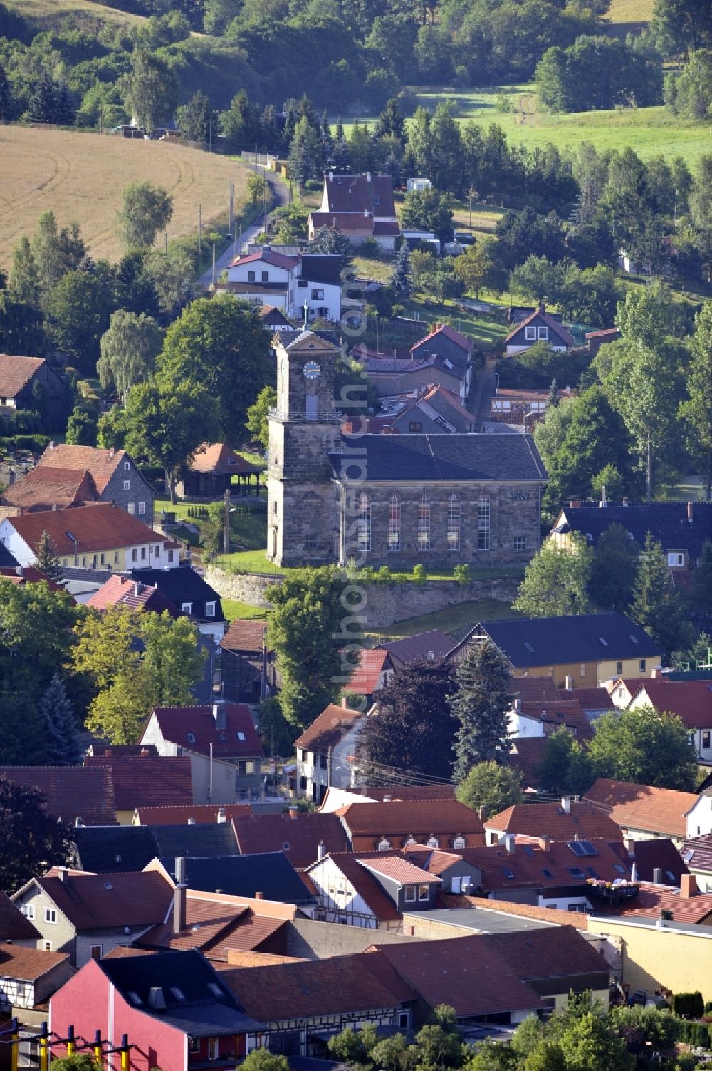 Aerial photograph Wolfsberg - View of the Evangelical Lutheran church in Gräfinau-Angestedt in Wolfsberg in Thuringia