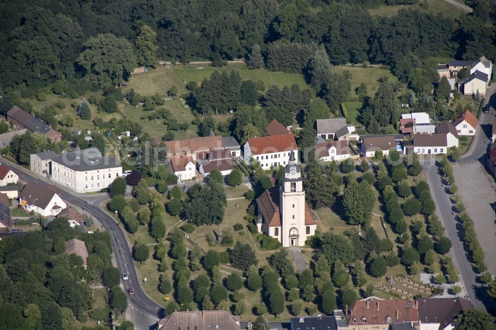 Altdöbern from above - Evangelical Church in Brandenburg Altdöbern