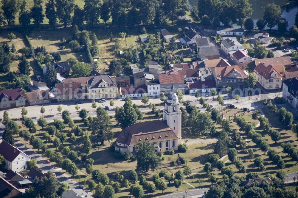 Altdöbern from above - Evangelical Church in Brandenburg Altdöbern