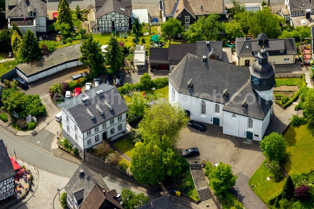 Freudenberg from above - View of the Evangelical Church in Freudenberg in the state North Rhine-Westphalia