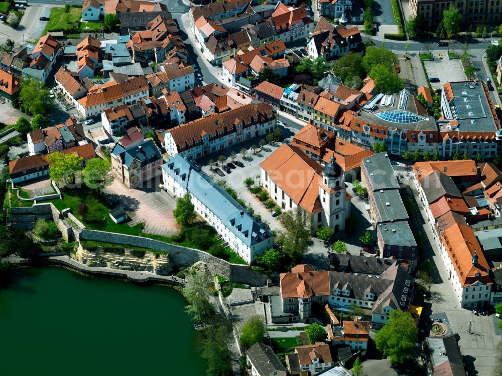 Aerial image Bad Salzungen - Evangelical Church St. Simplicius Bad Salzungen in Thuringia