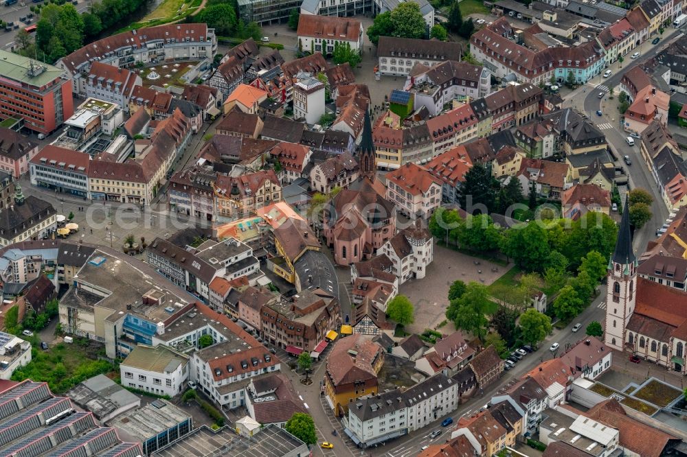 Aerial image Emmendingen - Church building in the village of in Emmendingen in the state Baden-Wurttemberg, Germany