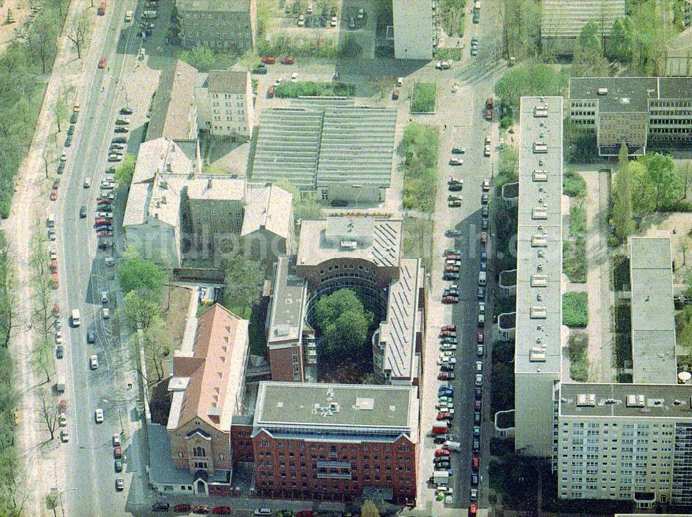 Berlin - Friedrichshain from the bird's eye view: Evangelisches Kirchenzentrum in der Georgenkirchstraße in Berlin - Friedrichshain.