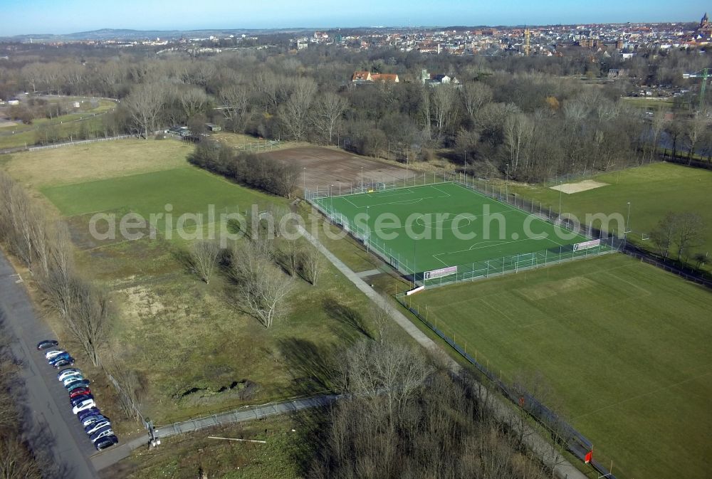 Aerial image Halle ( Saale ) - View of the EVH centre of the HFC soccer youth in Halle ( Saale ) in the state Saxony-Anhalt