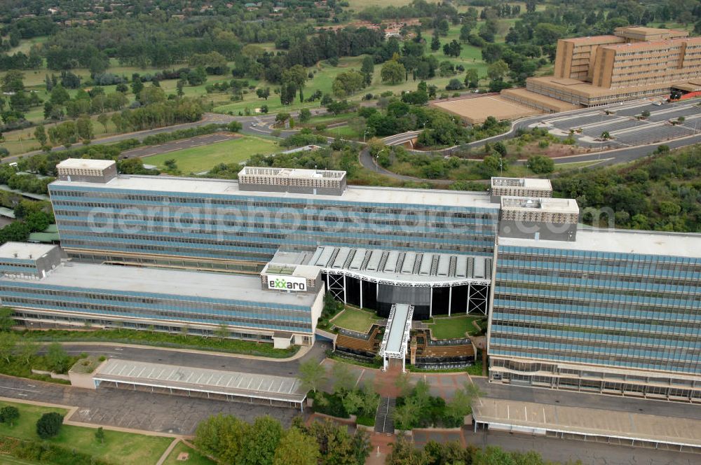 Pretoria from the bird's eye view: Zentrale des Bergbauunternehmen Exxaro an der Roger Dyason in Pretoria / Südafrika. Headquarters of the mining group Exxaro Corporate Centre in Pretoria / South Africa.