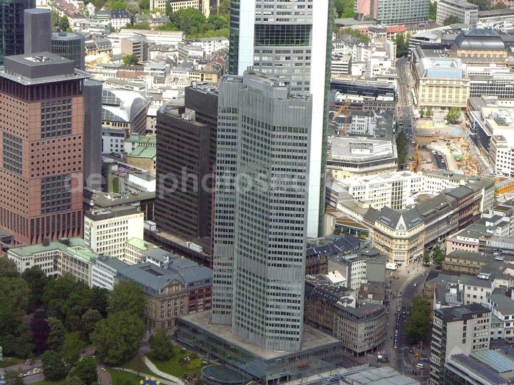 Aerial image Frankfurt - Main / Hessen - Blick auf die EZB (Europäische Zentralbank) in Frankfurt / Main