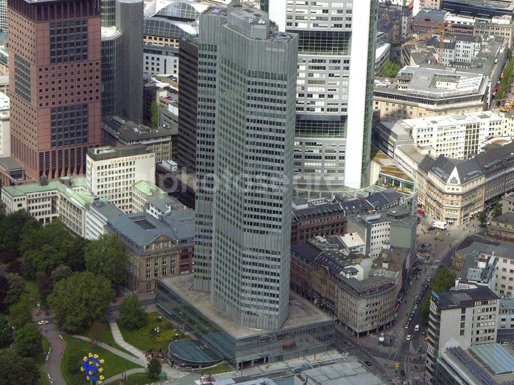 Aerial photograph Frankfurt - Main / Hessen - Blick auf die EZB (Europäische Zentralbank) in Frankfurt / Main