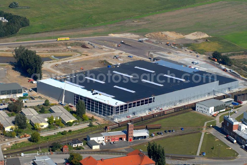 Genthin (Sachsen-Anhalt) from above - Fabrik der Henkel Genthin GmbH in Genthin. Kontakt: Henkel Genthin GmbH, Postfach 11 43 / 39301 Genthin,