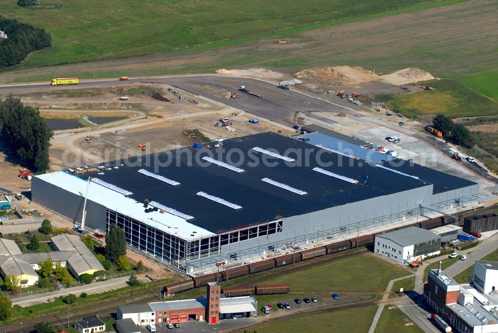 Genthin (Sachsen-Anhalt) from the bird's eye view: Fabrik der Henkel Genthin GmbH in Genthin. Kontakt: Henkel Genthin GmbH, Postfach 11 43 / 39301 Genthin,