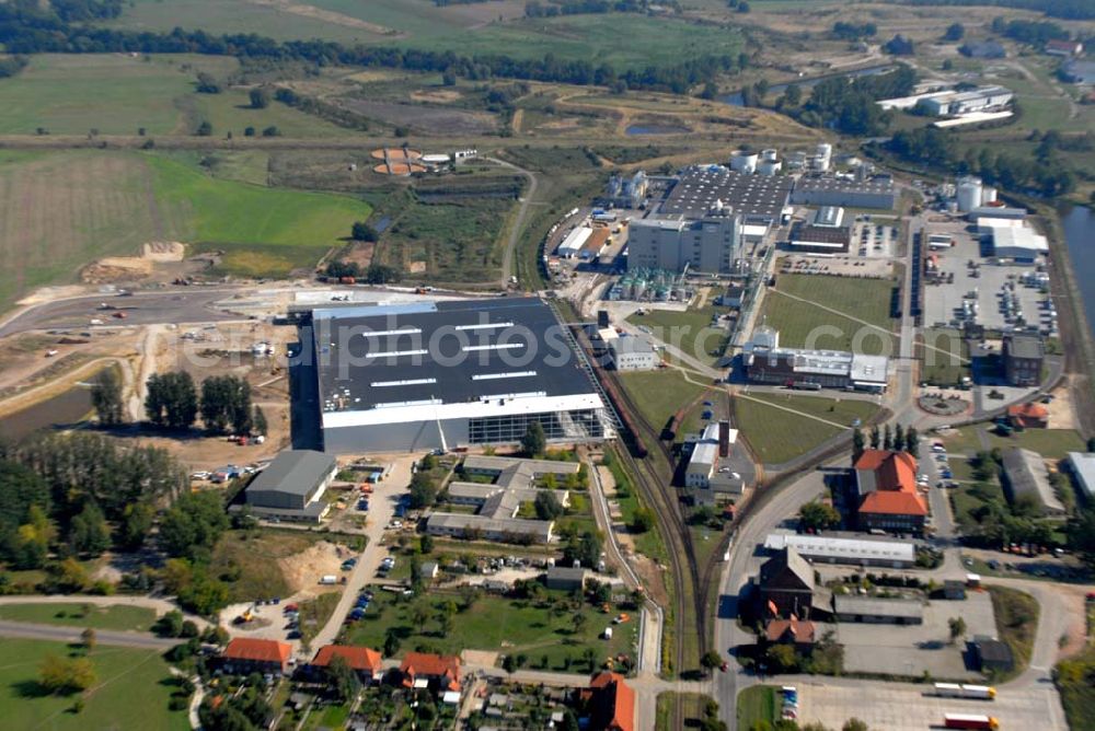 Genthin (Sachsen-Anhalt) from the bird's eye view: Fabrik der Henkel Genthin GmbH in Genthin. Kontakt: Henkel Genthin GmbH, Postfach 11 43 / 39301 Genthin,