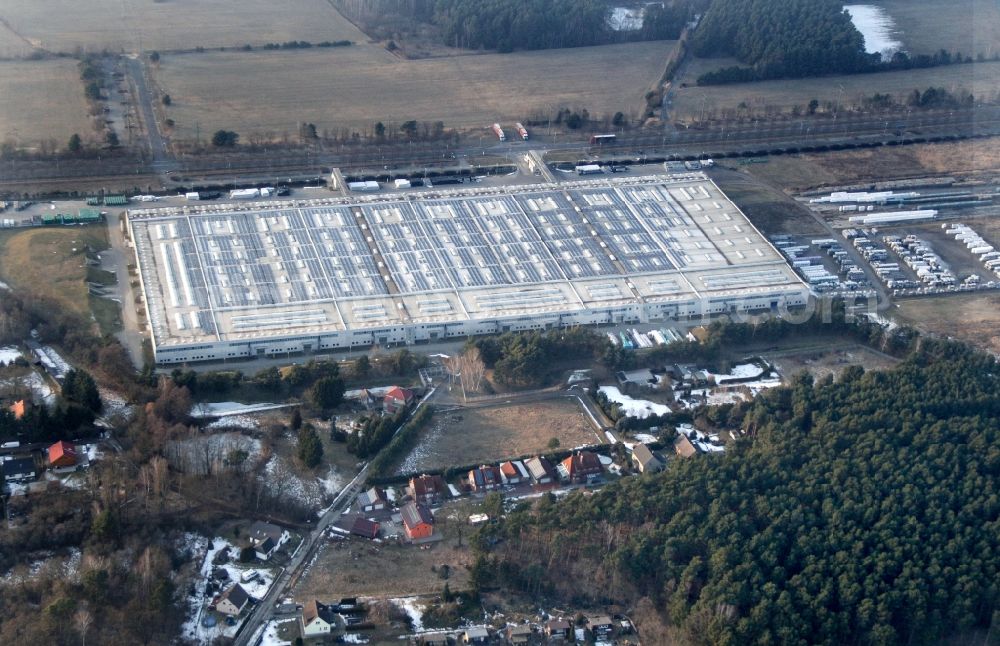 Aerial photograph Halbe - Production plant at the Company Zebra Freizeitmoebel in Halbe in the district Loepten in Halbe in the state Brandenburg