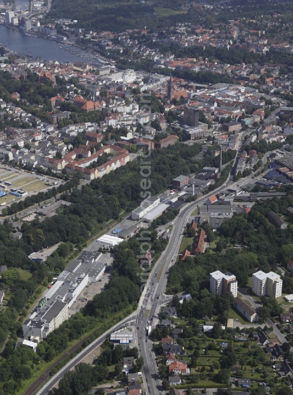 Flensburg from above - Factory site in Flensburg in Schleswig-Holstein