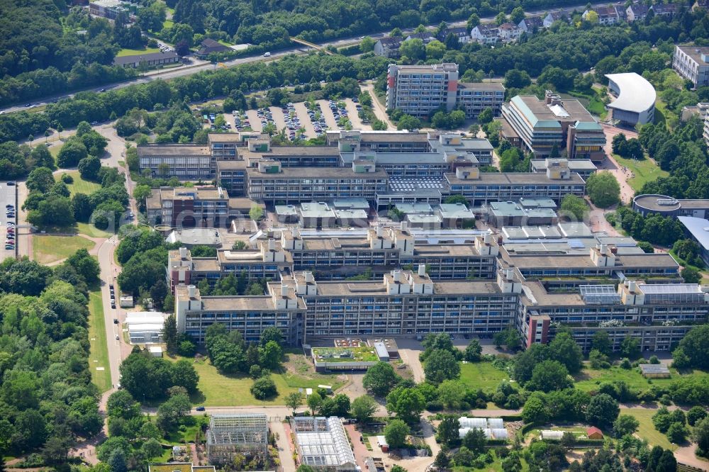 Aerial photograph Düsseldorf - Department of Mathematics, Heinrich-Heine University in Dusseldorf Hafen district in the state of North Rhine-Westphalia