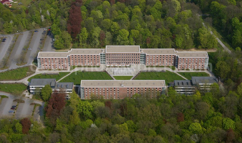 Aerial photograph Nordkirchen - Blick auf die Fachhochschule für Finanzen NRW am Wasserschloss Schloß Nordkirchen , einem der schönsten deutschen Barockschloss Bauten.