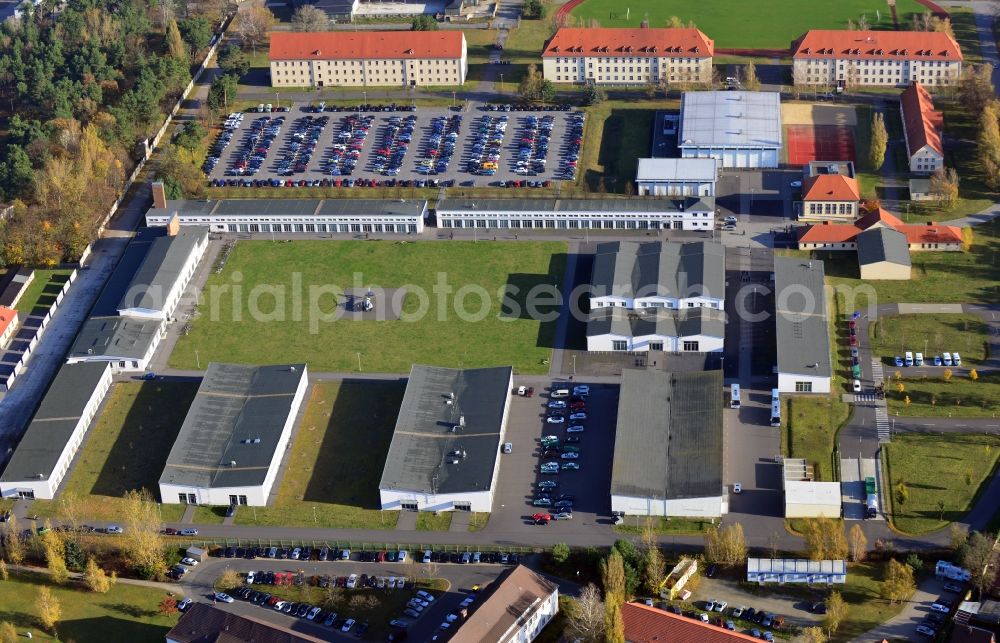 Oranienburg from the bird's eye view: Overlooking the grounds of the Police College of the State of Brandenburg ( FHPol ) at Bernauer Strasse in Oranienburg