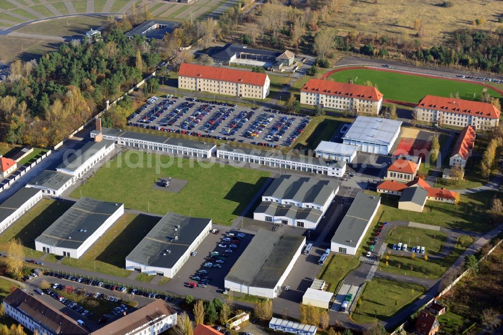 Aerial image Oranienburg - Overlooking the grounds of the Police College of the State of Brandenburg ( FHPol ) at Bernauer Strasse in Oranienburg