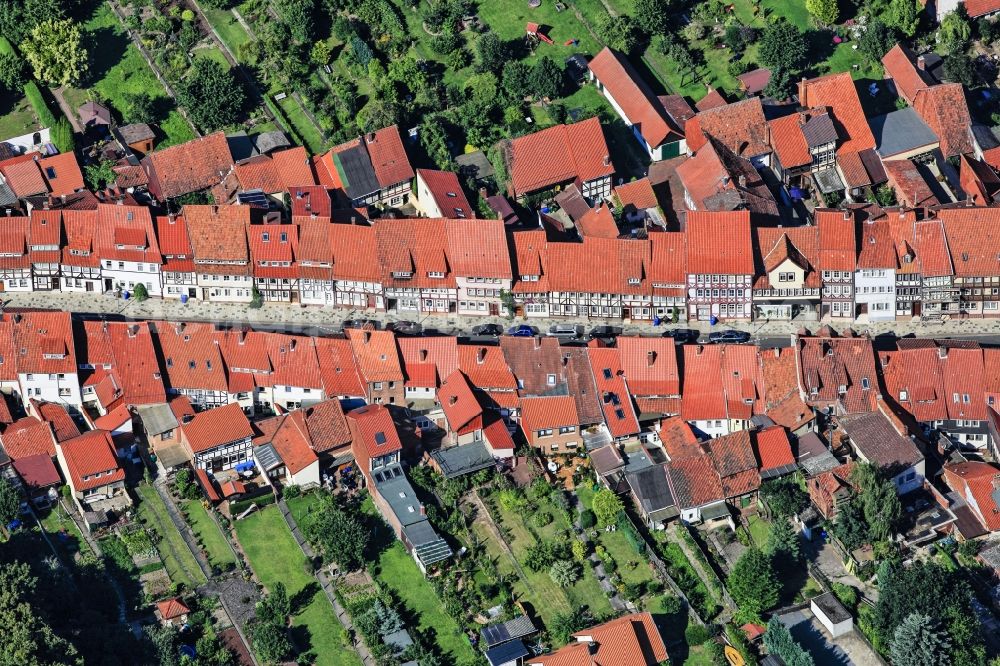 Aerial image Duderstadt - Half-timbered houses in the old town of Duderstadt in Lower Saxony