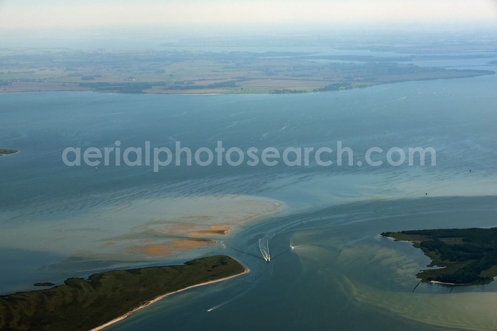 Insel Hiddensee from above - Channel between the island of Hiddensee and Bock in the state of Mecklenburg-Vorpommern