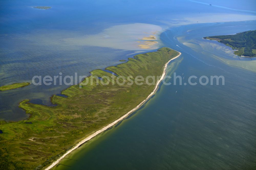 Aerial photograph Insel Hiddensee - Fairway between the island of Hiddensee and the Bock peninsula on the Baltic Sea coast in the state of Mecklenburg-West Pomerania, Germany