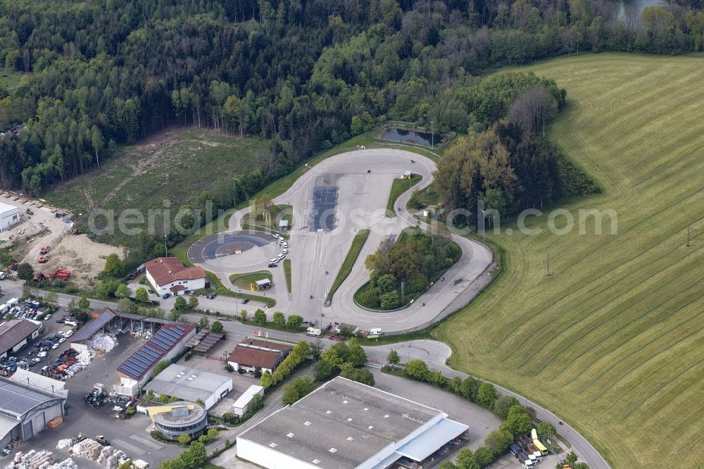 Aerial image Kempten (Allgäu) - Driving Safety Training to improve road safety in motor vehicles ADAC Fahrsicherheitszentrum Kempten in Allgaeu in the district Ursulasried in Kempten (Allgaeu) in the state Bavaria, Germany