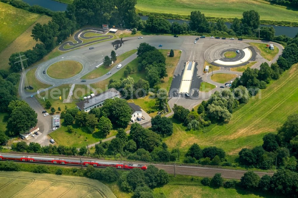 Aerial photograph Haltern am See - Driving Safety Training to improve road safety in motor vehicles - ADAC Trainingsanlage Haltern in Berghaltern in Haltern am See in the state North Rhine-Westphalia, Germany