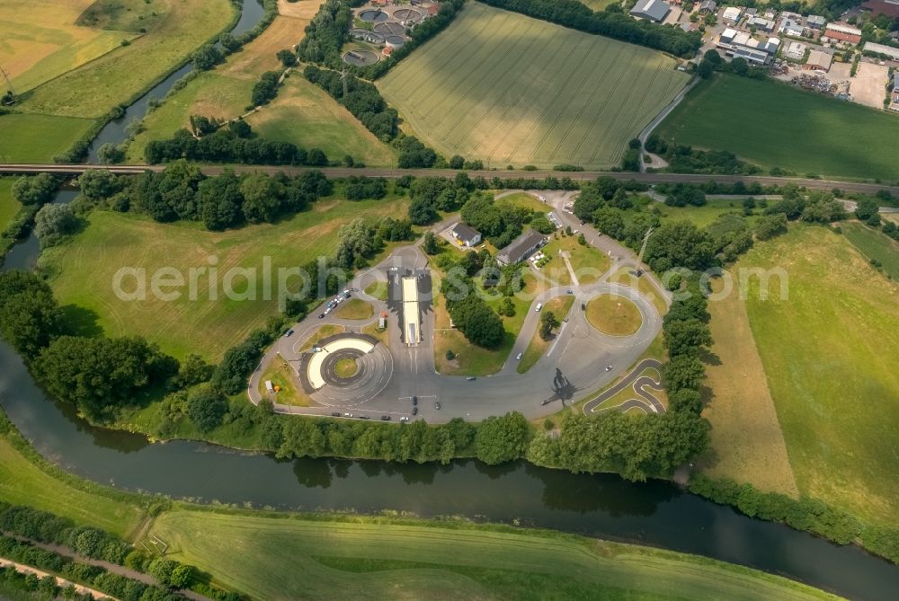 Haltern am See from the bird's eye view: Driving Safety Training to improve road safety in motor vehicles - ADAC Trainingsanlage Haltern in Berghaltern in Haltern am See in the state North Rhine-Westphalia, Germany