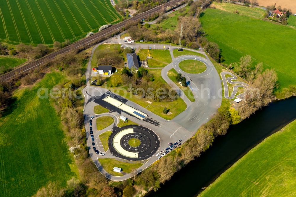 Haltern am See from above - Driving Safety Training to improve road safety in motor vehicles - ADAC Trainingsanlage Haltern in Berghaltern in Haltern am See in the state North Rhine-Westphalia, Germany