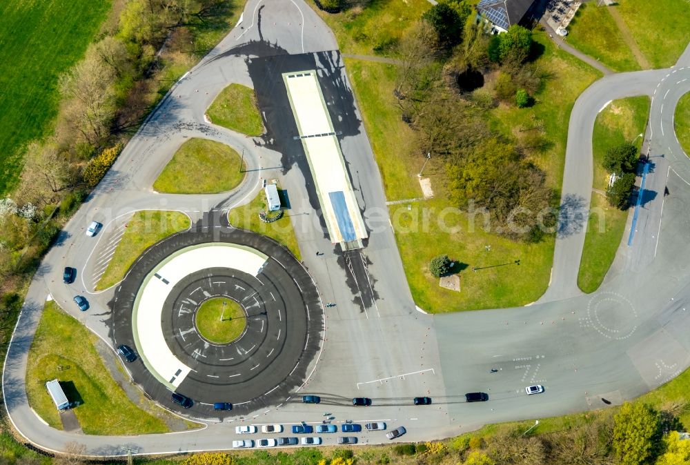 Aerial photograph Haltern am See - Driving Safety Training to improve road safety in motor vehicles - ADAC Trainingsanlage Haltern in Berghaltern in Haltern am See in the state North Rhine-Westphalia, Germany