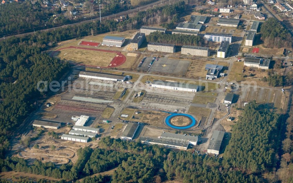 Aerial photograph Oranienburg - Driving Safety Training to improve road safety in motor vehicles of TUeV Rheinland Akademie in Oranienburg in the state Brandenburg, Germany