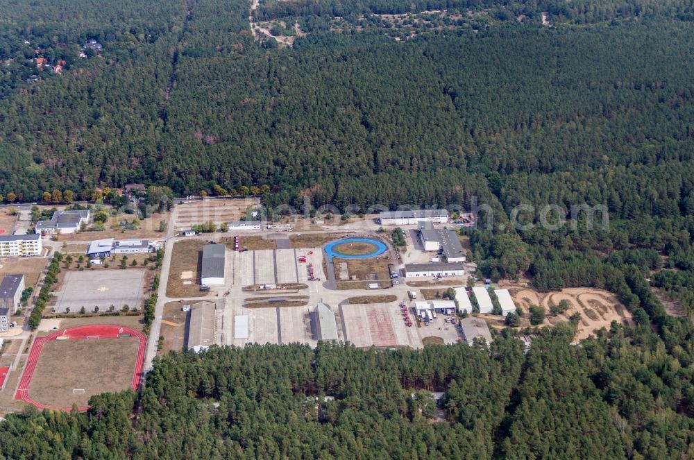 Oranienburg from above - Driving Safety Training to improve road safety in motor vehicles of TUeV Rheinland Akademie in Oranienburg in the state Brandenburg, Germany