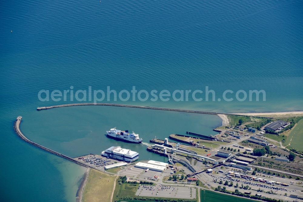 Aerial image Puttgarden - Ride a ferry ship on the Baltic Sea in Puttgarden in the state Schleswig-Holstein