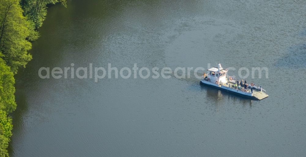 Witten from the bird's eye view: Ride a ferry ship about the Ruhr in Witten in the state North Rhine-Westphalia, Germany