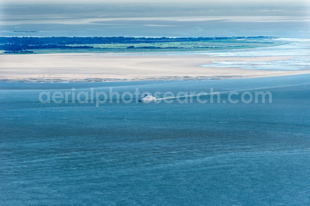 Aerial image List - Ride a ferry ship of FRS Foerde Reederei Seetouristik GmbH & Co. KG in List in the state