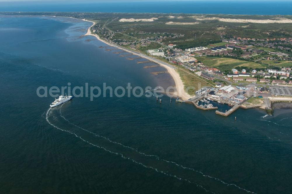 Aerial photograph List - Ride a ferry ship of FRS Foerde Reederei Seetouristik GmbH & Co. KG in List in the state